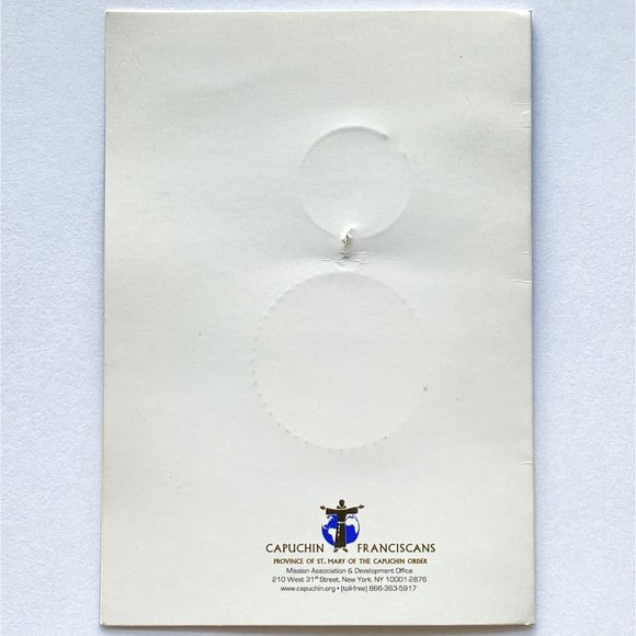 Capuchin Franciscans Holographic Dove St Anthony Colorized Medal Key Chain Card - Picture 6 of 8